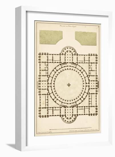 Antique Garden Plan III-Jean Deneufforge-Framed Art Print