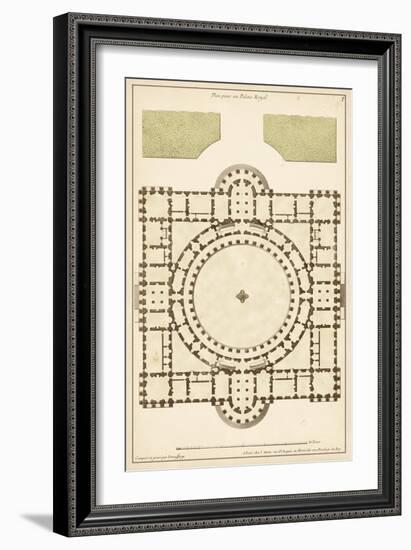 Antique Garden Plan III-Jean Deneufforge-Framed Art Print