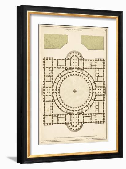 Antique Garden Plan III-Jean Deneufforge-Framed Art Print