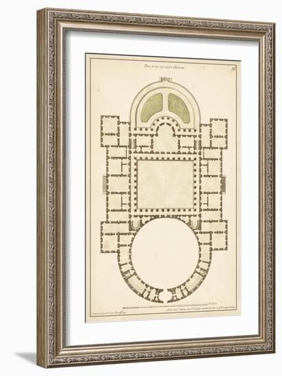 Antique Garden Plan IV-Jean Deneufforge-Framed Art Print