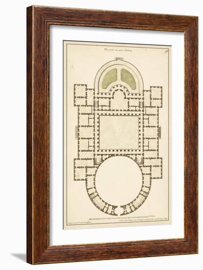 Antique Garden Plan IV-Jean Deneufforge-Framed Art Print