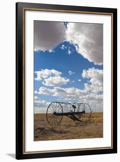 Antique Hay Raker, Prairie Homestead, Cactus Flat, South Dakota, USA-Walter Bibikow-Framed Photographic Print