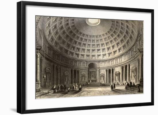 Antique Illustration Of Pantheon In Rome, Italy-marzolino-Framed Art Print