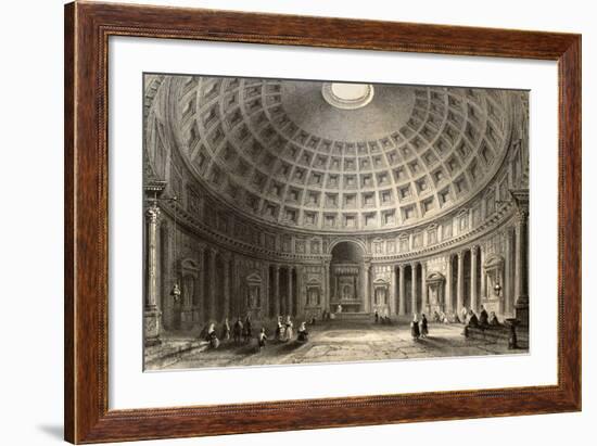 Antique Illustration Of Pantheon In Rome, Italy-marzolino-Framed Art Print