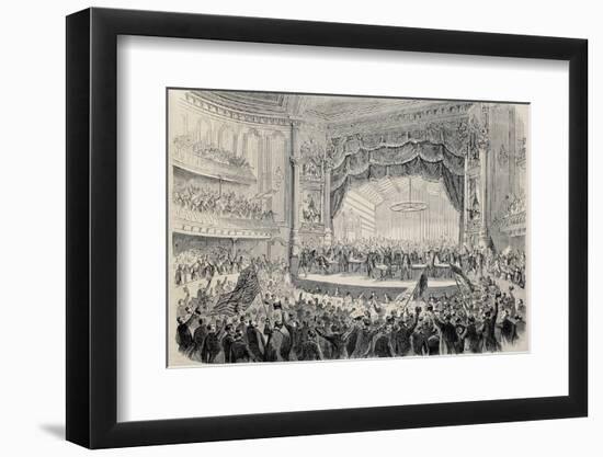Antique Illustration of Presidential Electoral Meeting in Chicago Opera Theater. Created by Gaildra-marzolino-Framed Photographic Print