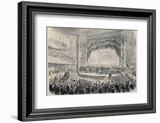 Antique Illustration of Presidential Electoral Meeting in Chicago Opera Theater. Created by Gaildra-marzolino-Framed Photographic Print