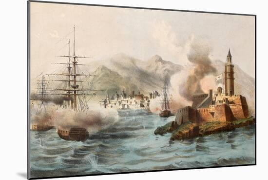 Antique Illustration Shows Palermo Bombing In 1860 By Bourbon'S Fleet-marzolino-Mounted Art Print