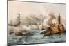 Antique Illustration Shows Palermo Bombing In 1860 By Bourbon'S Fleet-marzolino-Mounted Art Print