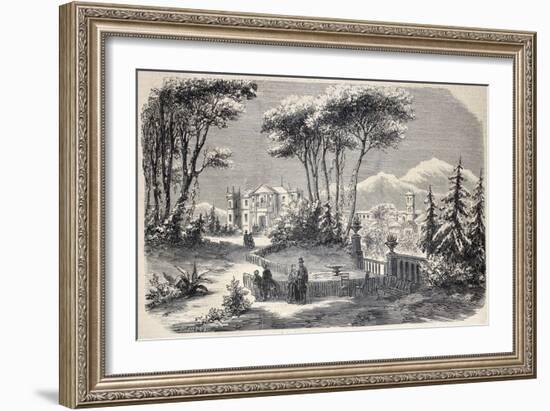 Antique Illustration Shows Villa Raimondi, In The Village Of Fino, Near Milan-marzolino-Framed Art Print