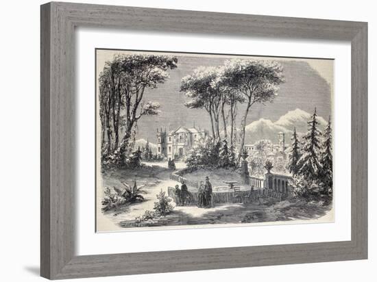 Antique Illustration Shows Villa Raimondi, In The Village Of Fino, Near Milan-marzolino-Framed Art Print