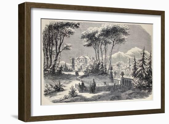 Antique Illustration Shows Villa Raimondi, In The Village Of Fino, Near Milan-marzolino-Framed Art Print