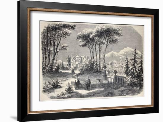 Antique Illustration Shows Villa Raimondi, In The Village Of Fino, Near Milan-marzolino-Framed Art Print