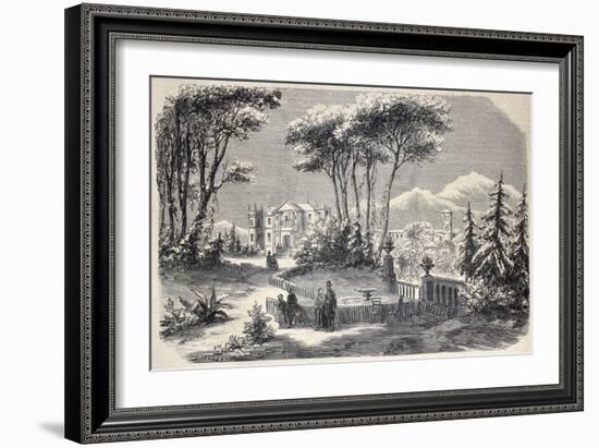 Antique Illustration Shows Villa Raimondi, In The Village Of Fino, Near Milan-marzolino-Framed Art Print