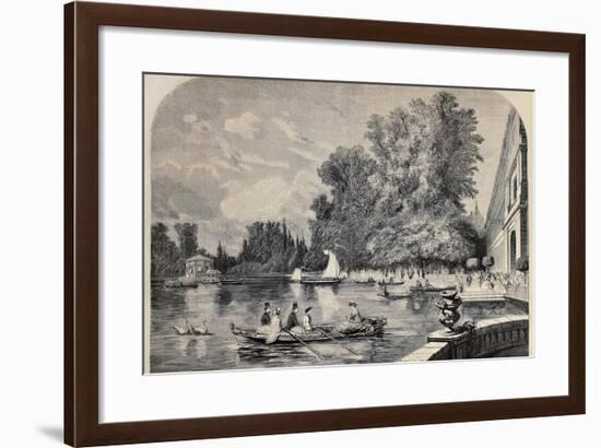 Antique Illustrations Of Fontainebleau Basin And Castle-marzolino-Framed Art Print