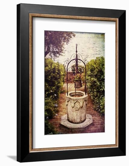 Antique Italian Well In A Garden At Lake Garda-George Oze-Framed Photographic Print