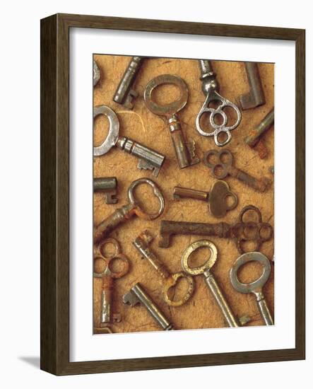 Antique Key Collage-Vision Studio-Framed Art Print