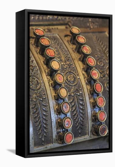 Antique Keys on Cash Register in the Oldest Operating Hardware Store in Alabama-Adam Jones-Framed Premier Image Canvas