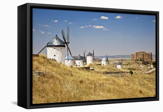 Antique La Mancha Windmills and Castle in Consuegra, Spain-Julianne Eggers-Framed Premier Image Canvas