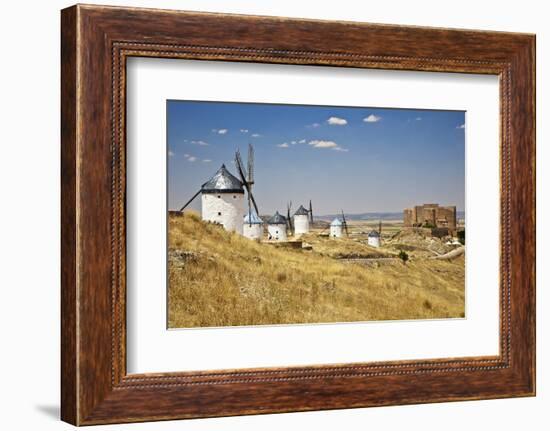 Antique La Mancha Windmills and Castle in Consuegra, Spain-Julianne Eggers-Framed Photographic Print