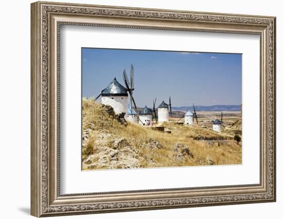 Antique La Mancha Windmills in Spain-Julianne Eggers-Framed Photographic Print