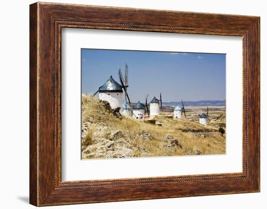 Antique La Mancha Windmills in Spain-Julianne Eggers-Framed Photographic Print