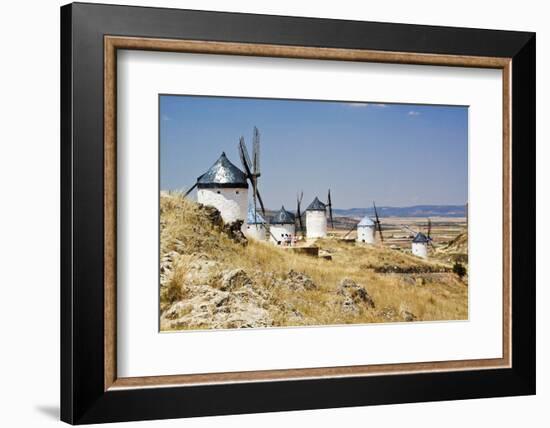 Antique La Mancha Windmills in Spain-Julianne Eggers-Framed Photographic Print