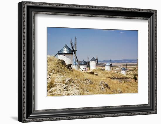 Antique La Mancha Windmills in Spain-Julianne Eggers-Framed Photographic Print