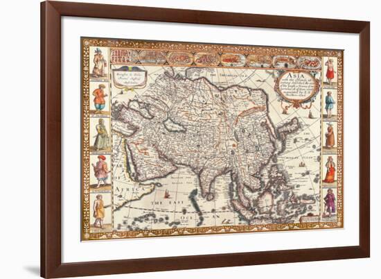 Antique Map, Asia, 1626-John Speed-Framed Art Print