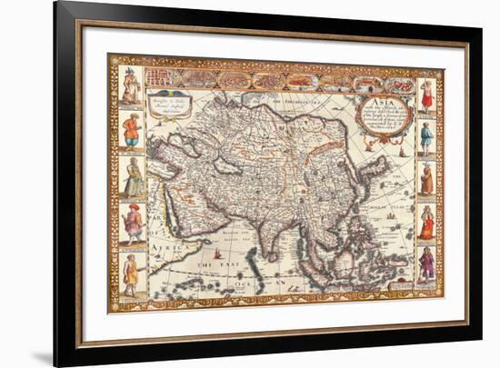 Antique Map, Asia, 1626-John Speed-Framed Art Print