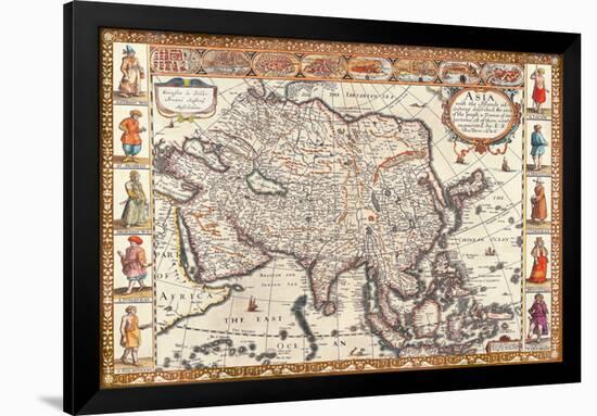 Antique Map, Asia, 1626-John Speed-Framed Art Print