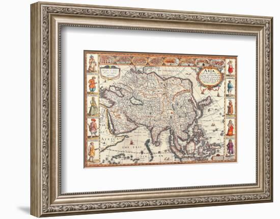 Antique Map, Asia, 1626-John Speed-Framed Premium Giclee Print