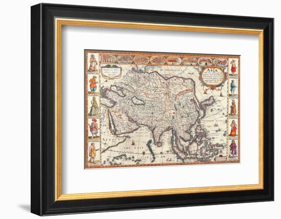 Antique Map, Asia, 1626-John Speed-Framed Premium Giclee Print
