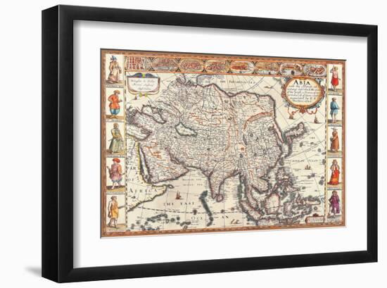 Antique Map, Asia, 1626-John Speed-Framed Art Print