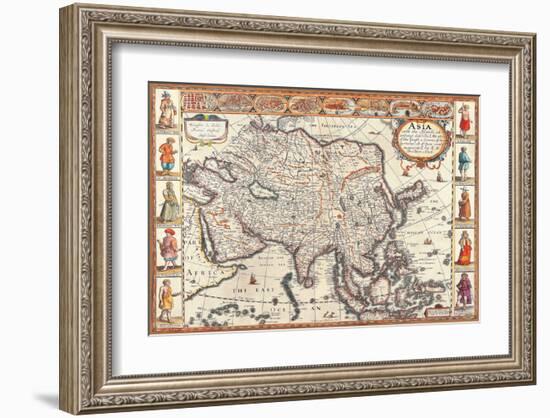 Antique Map, Asia, 1626-John Speed-Framed Art Print