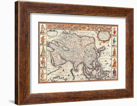 Antique Map, Asia, 1626-John Speed-Framed Art Print