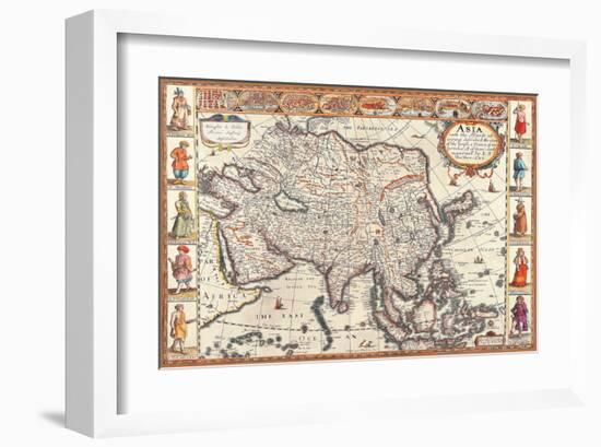 Antique Map, Asia, 1626-John Speed-Framed Art Print