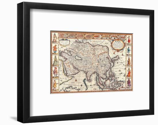 Antique Map, Asia, 1626-John Speed-Framed Art Print