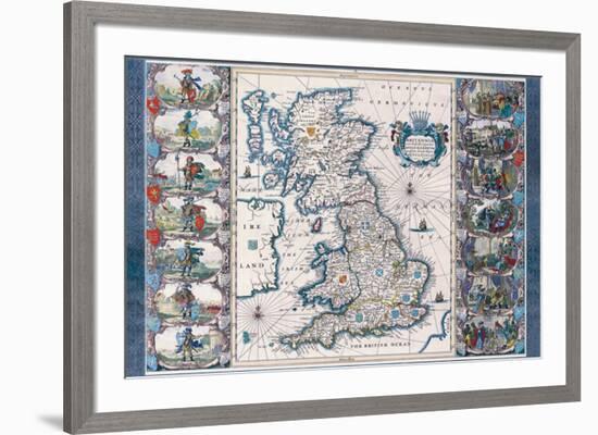 Antique Map, Britannia, c.1646-Joannes Jansson-Framed Art Print