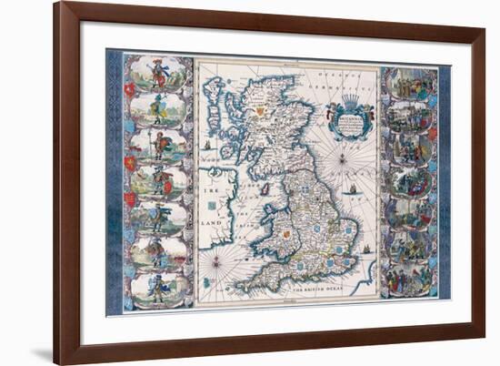 Antique Map, Britannia, c.1646-Joannes Jansson-Framed Art Print