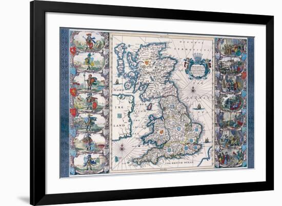 Antique Map, Britannia, c.1646-Joannes Jansson-Framed Art Print