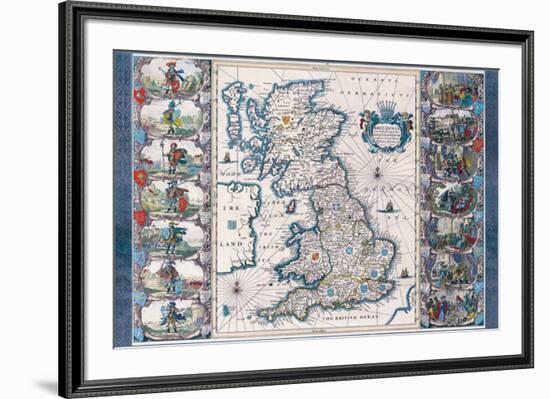 Antique Map, Britannia, c.1646-Joannes Jansson-Framed Art Print