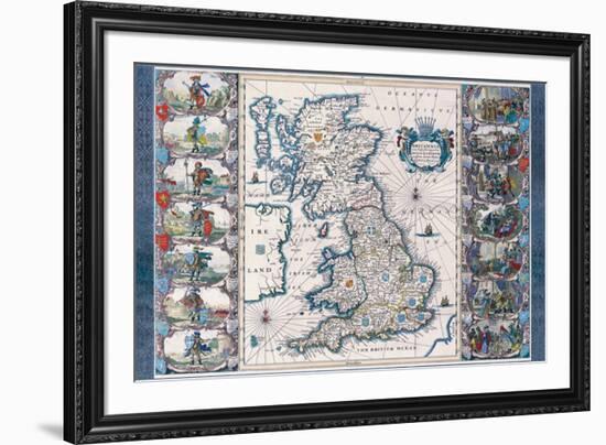 Antique Map, Britannia, c.1646-Joannes Jansson-Framed Art Print