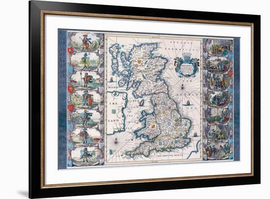 Antique Map, Britannia, c.1646-Joannes Jansson-Framed Art Print