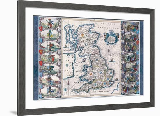 Antique Map, Britannia, c.1646-Joannes Jansson-Framed Art Print