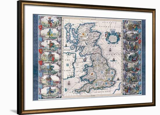 Antique Map, Britannia, c.1646-Joannes Jansson-Framed Art Print