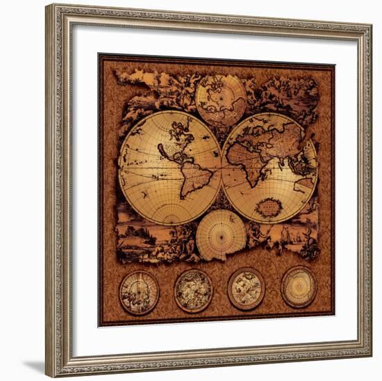Antique Map, Cartographica III-null-Framed Art Print