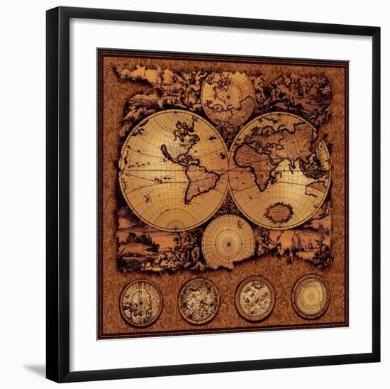 Antique Map, Cartographica III-null-Framed Art Print