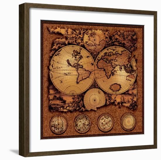 Antique Map, Cartographica III-null-Framed Art Print