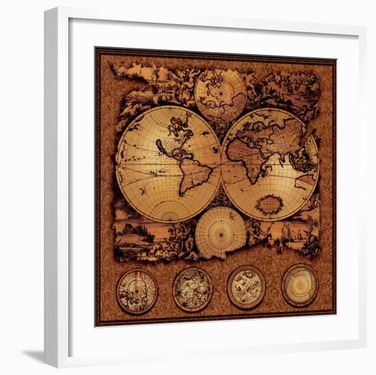 Antique Map, Cartographica III-null-Framed Art Print