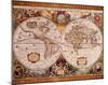 Antique Map, Geographica, c.1630-Henricus Hondius-Mounted Art Print